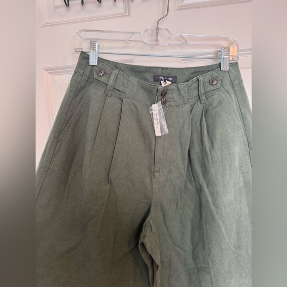 NWT Madewell Harlow Green Wide-Leg Pants - Picture 4 of 6